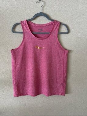 Saucony Pink Heather Performance Tank with Gray Logo size Medium